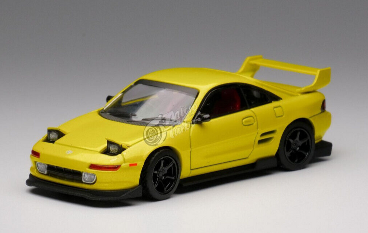 1/64 TOYOTA MR2 Turbo w/ Pop Up Lights Die-Cast - YELLOW 