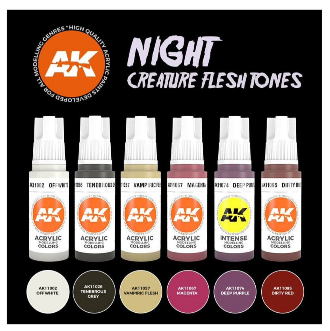 AK Interactive - 3rd Gen Night Creatures Flesh Tones Acrylic Paint Set -  LAST CAVALRY LLC