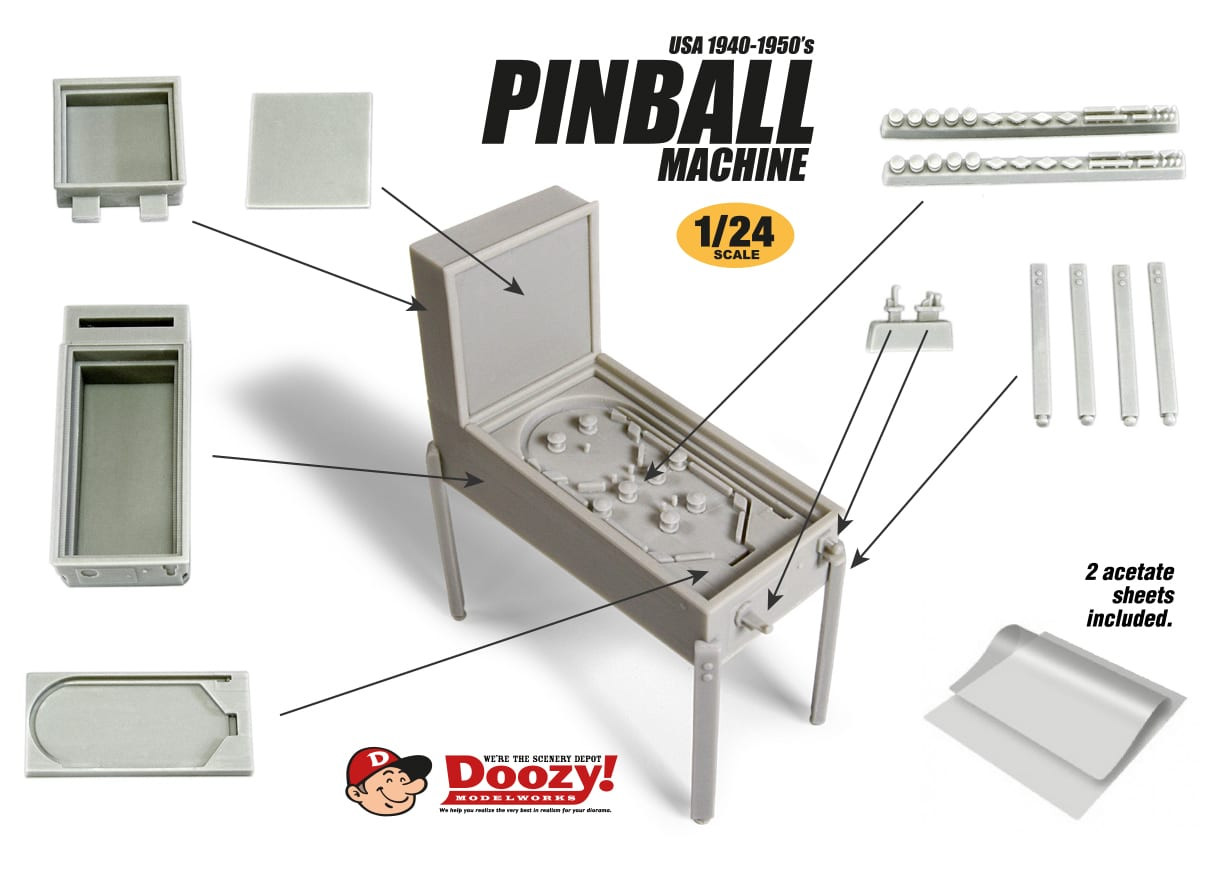 Doozy 1/24 PINBALL MACHINE Arcade Resin Model kit #DZ028