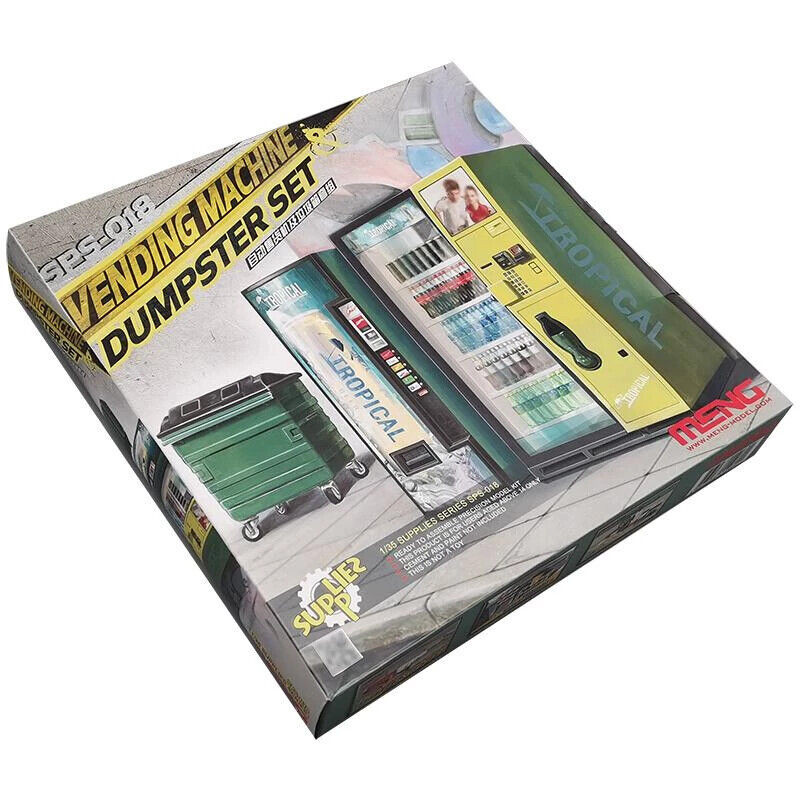 Meng 1/35 Soda VENDING MACHINES + DUMPSTER Plastic Model kit