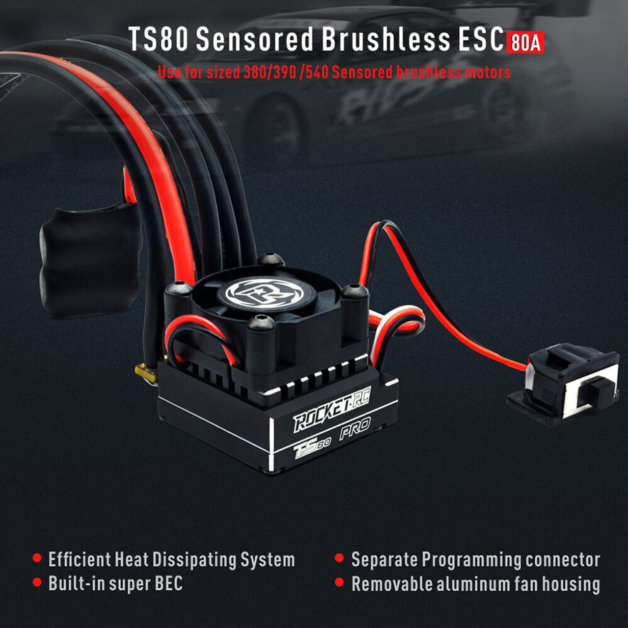 Surpass 1/10 Sensored Brushless ESC 80AMP TS80 Water Proof ESC