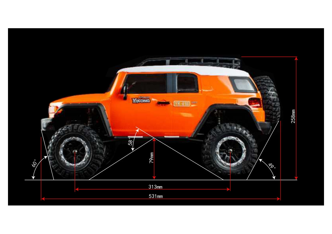 TOYOTA FJ Cruiser ラジコン 1/10スケール RC 1/10 TOYOTA FJ Cruiser 4X4 Truck 2-Speed Diff Locks *RTR* ORANGE