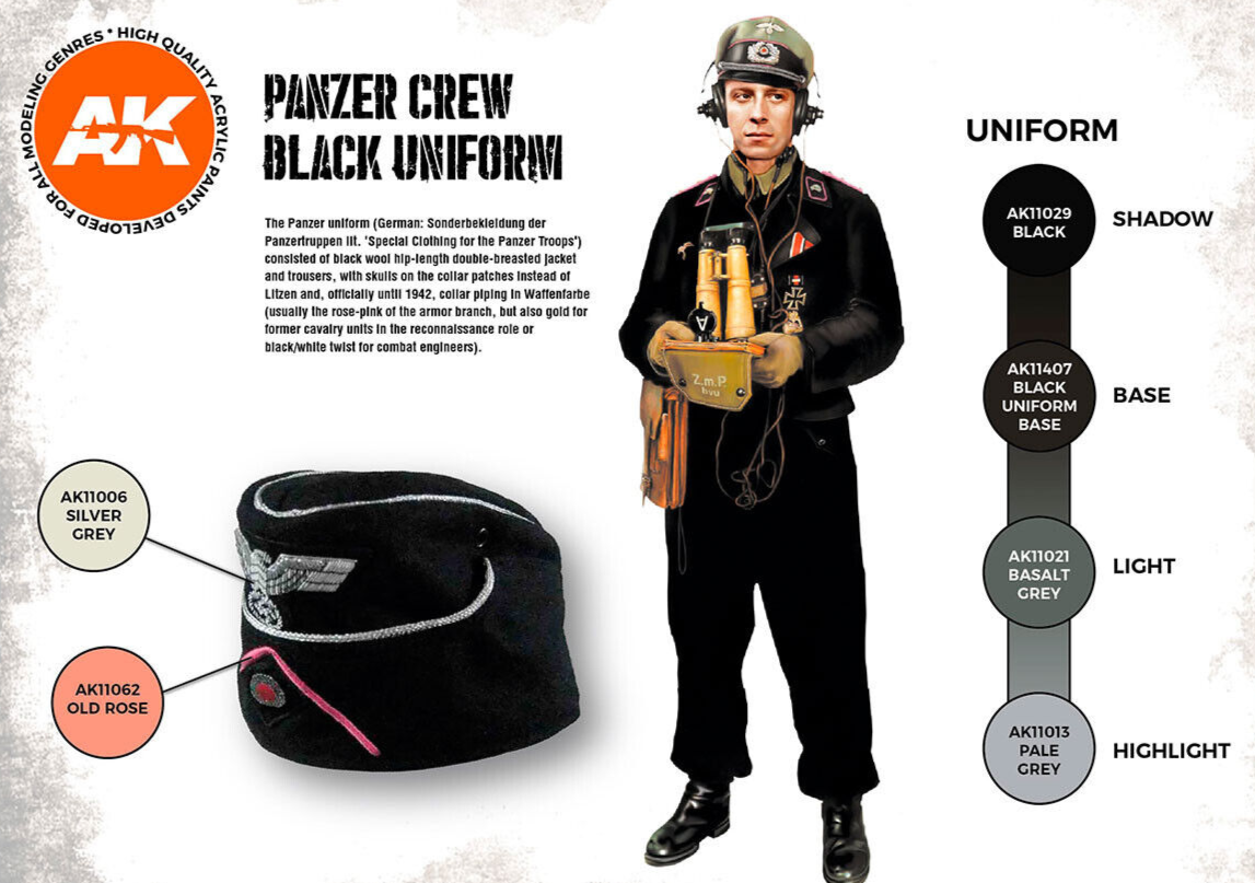 AK Interactive 3G Panzer Crew Black Uniforms Set AK-11622