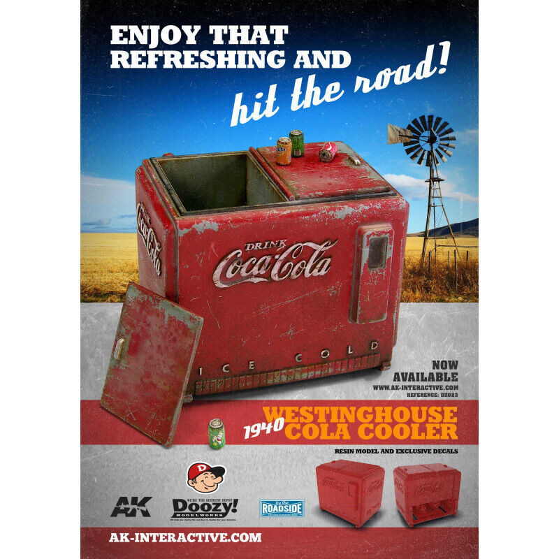 Doozy 1/24 COOLER Coca Cola 1940 Westinghouse Cool Box Resin Model