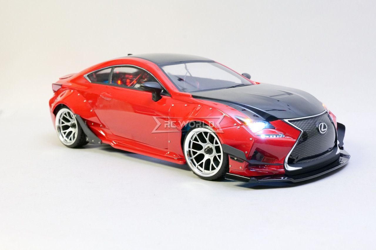 Custom RC 1/10 Drift LEXUS RCF AWD DRIFT Car RTR W/ LED Red