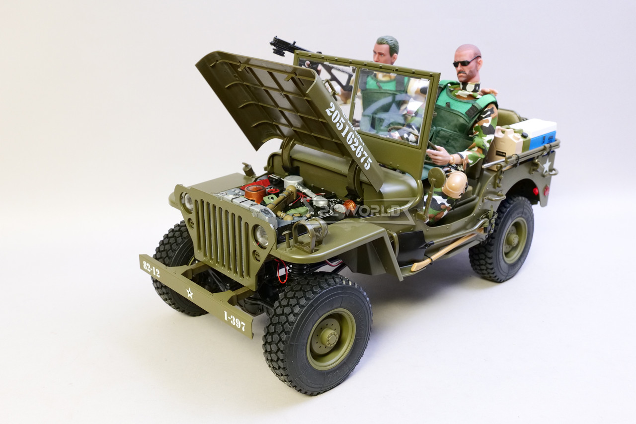 RC 1/6 WILLYS MB Military Jeep 4X4 CUSTOM w/ Sounds *RTR* 11.1V