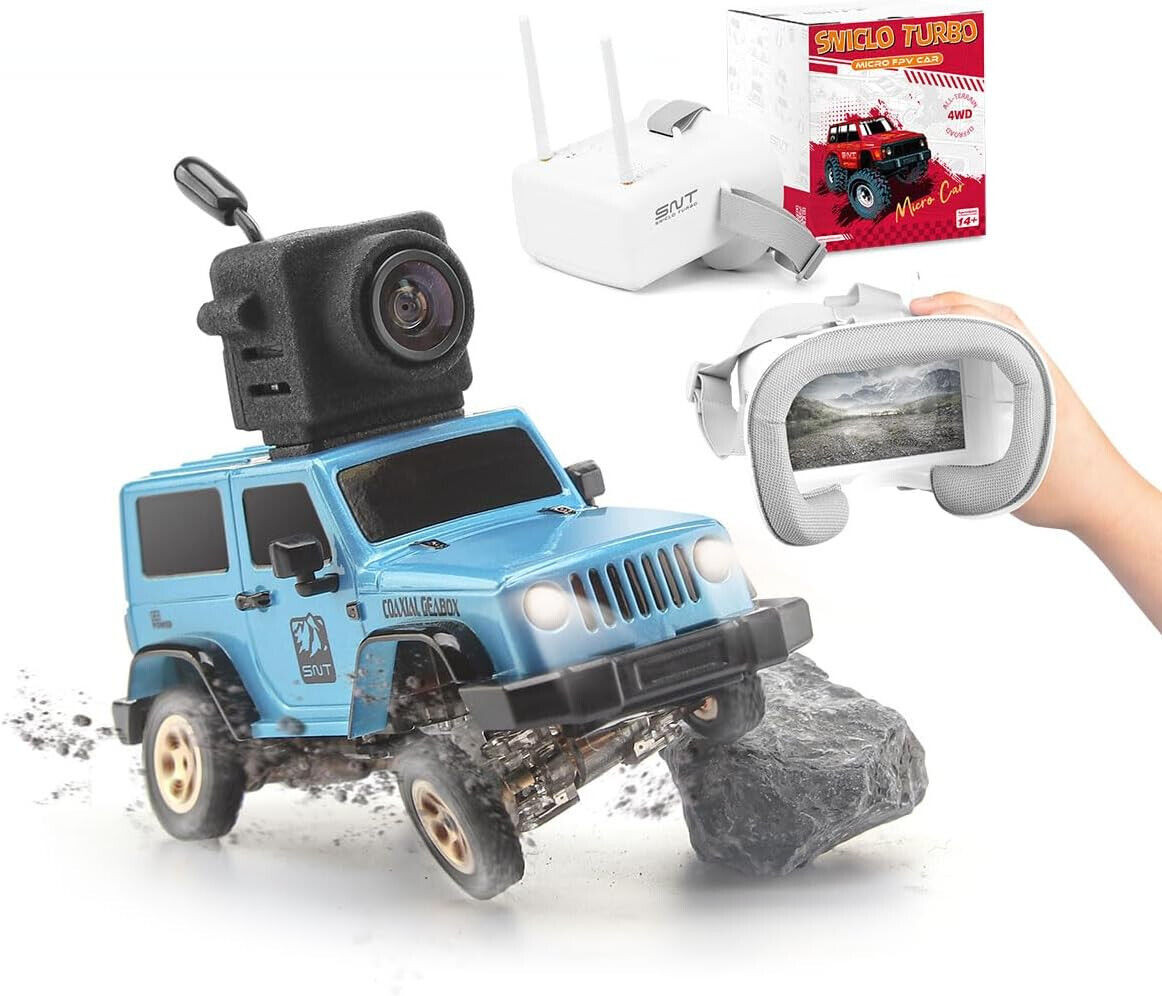 【FPV ２台セット！】FMS FLUSH30&SNICLOラングラー! RC 1/64 Micro JEEP WRANGLER 4x4 w/ LED w/Camera+ FPV Goggles RTR
