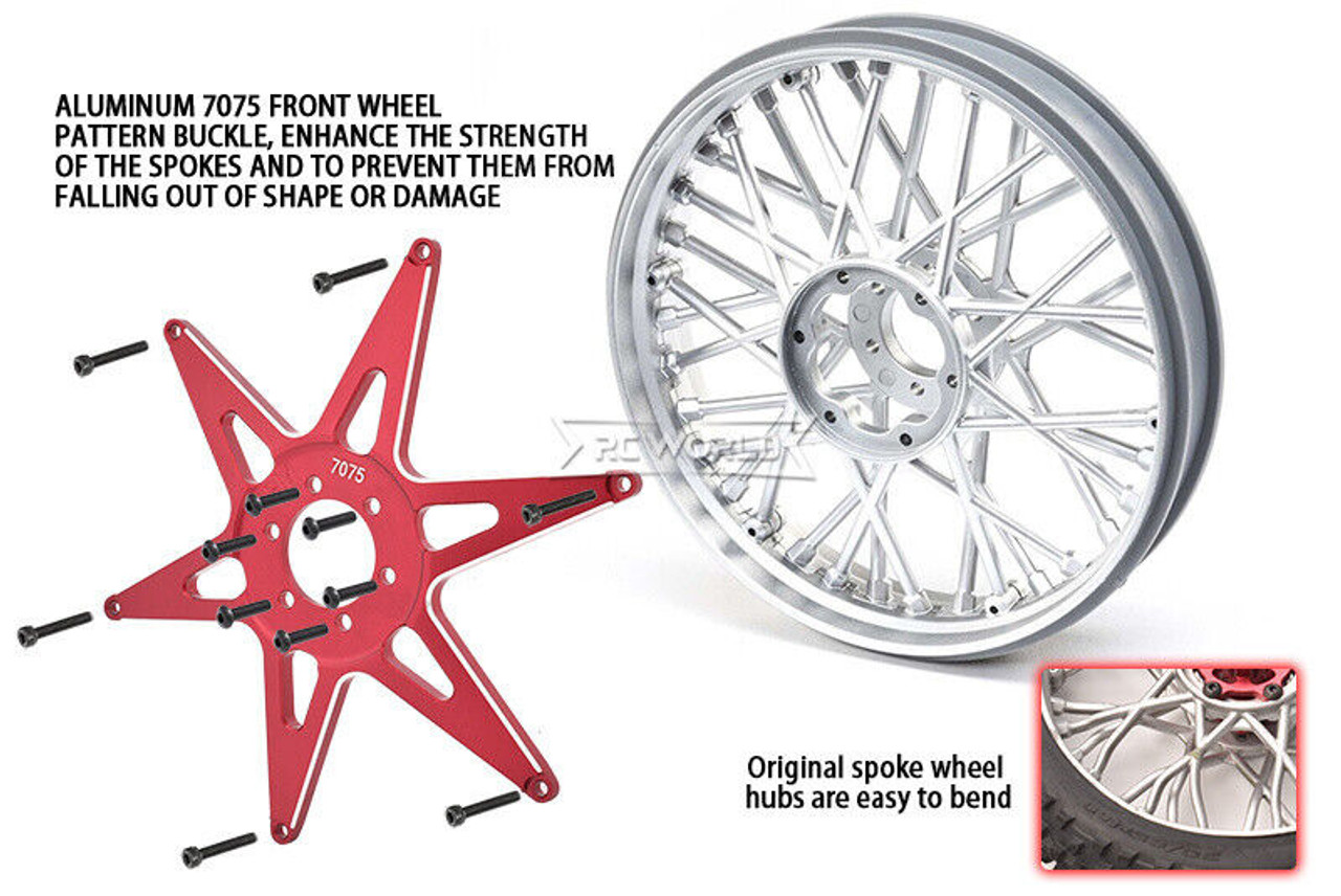 For 1/4 Losi Promoto Bike FRONT + REAR WHEEL Cover Metal