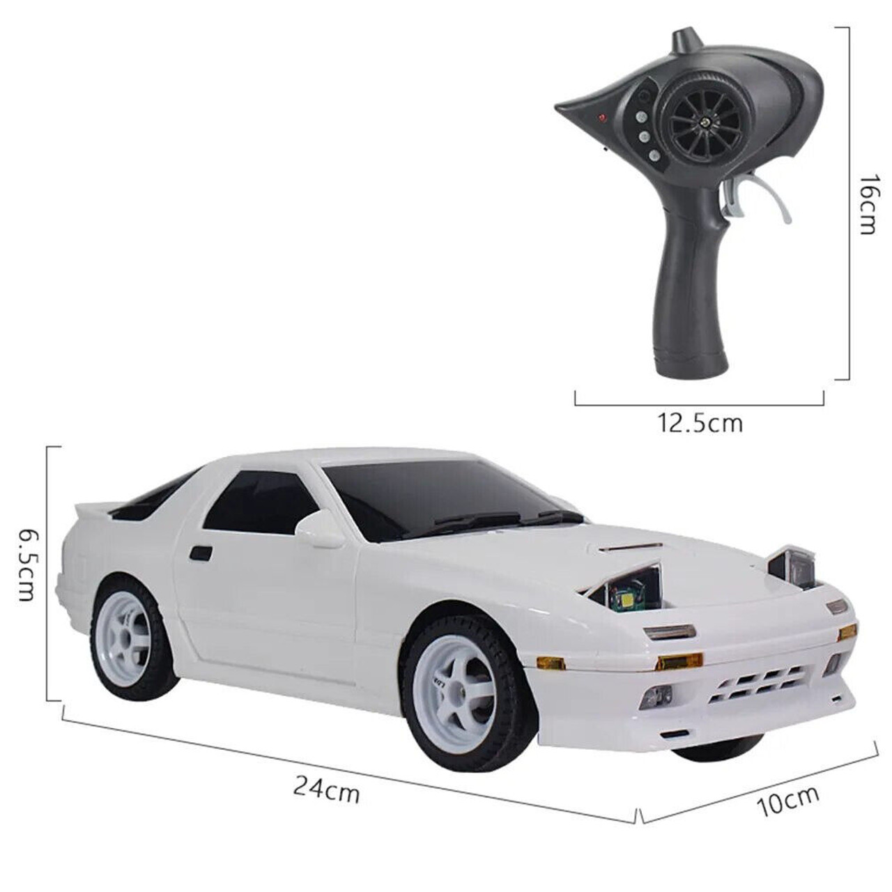 RC 1/18 DRIFT Car MAZDA RX7 FC W/ Pop Up Lights/ LED/Gyro RWD Car -