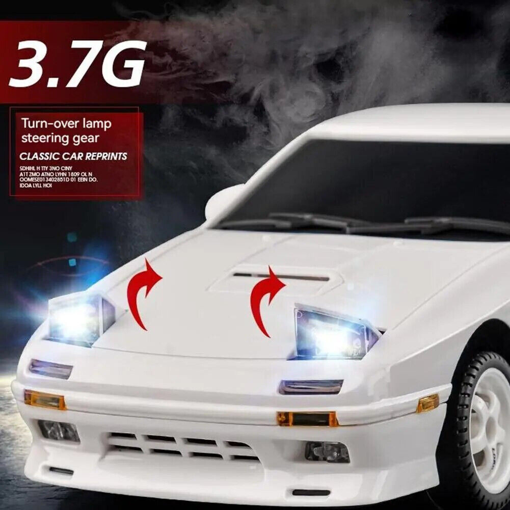 RC 1/18 DRIFT Car MAZDA RX7 FC W/ Pop Up Lights/ LED/Gyro RWD Car -
