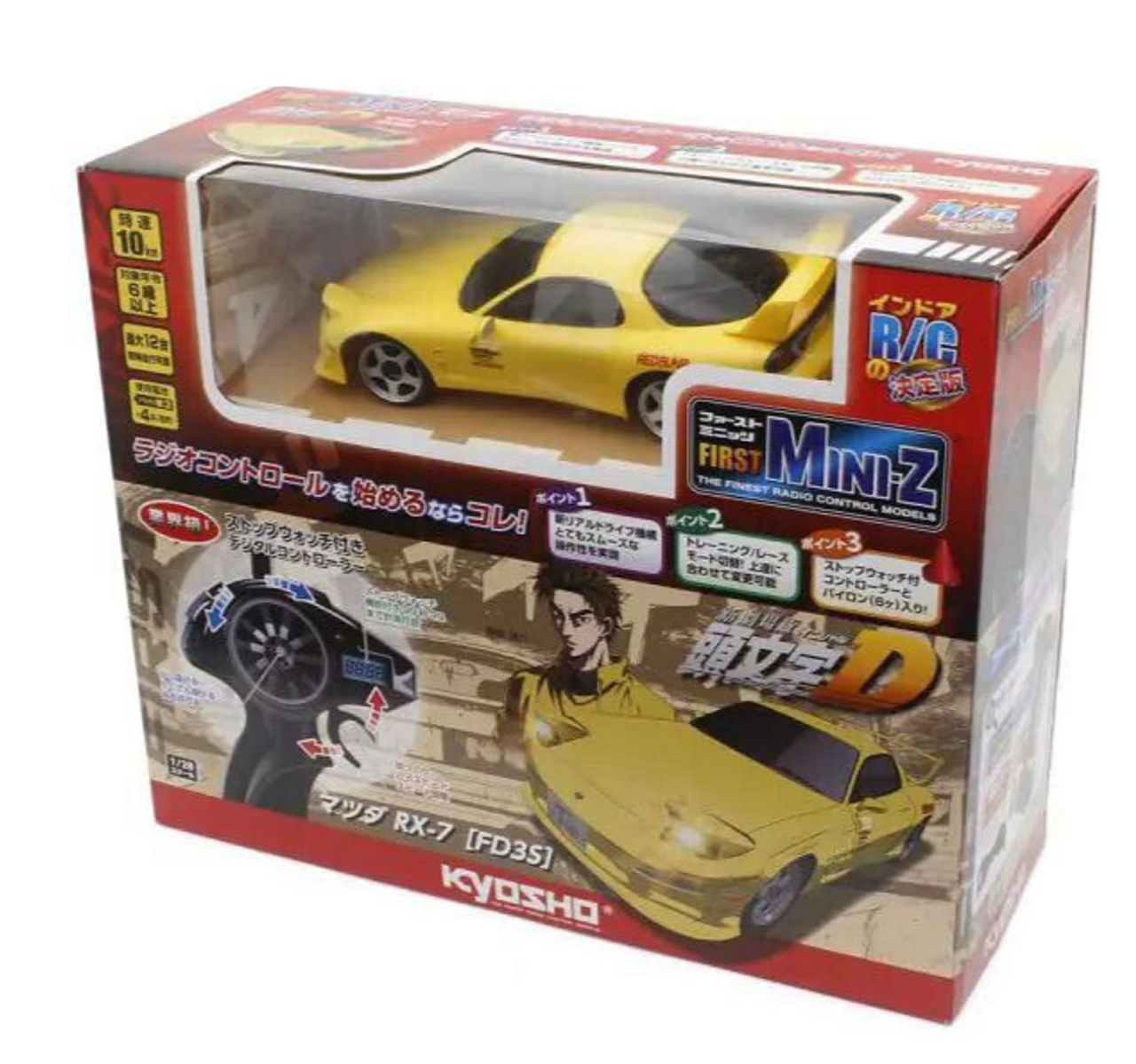 京商 kyosho MINI-Z RX-7 ミニカー Kyosho 1/28 First MAZDA RX7 FC3S Initial D -RTR- WHITE- #66602L