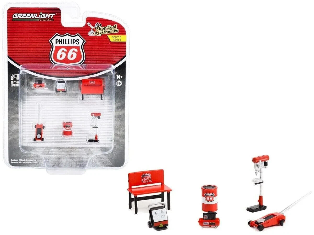 advertisingtoy。企業物。 Greenlight 1/64 SHOP TOOLS *PHILLIPS 66* Diorama Garage Accessories