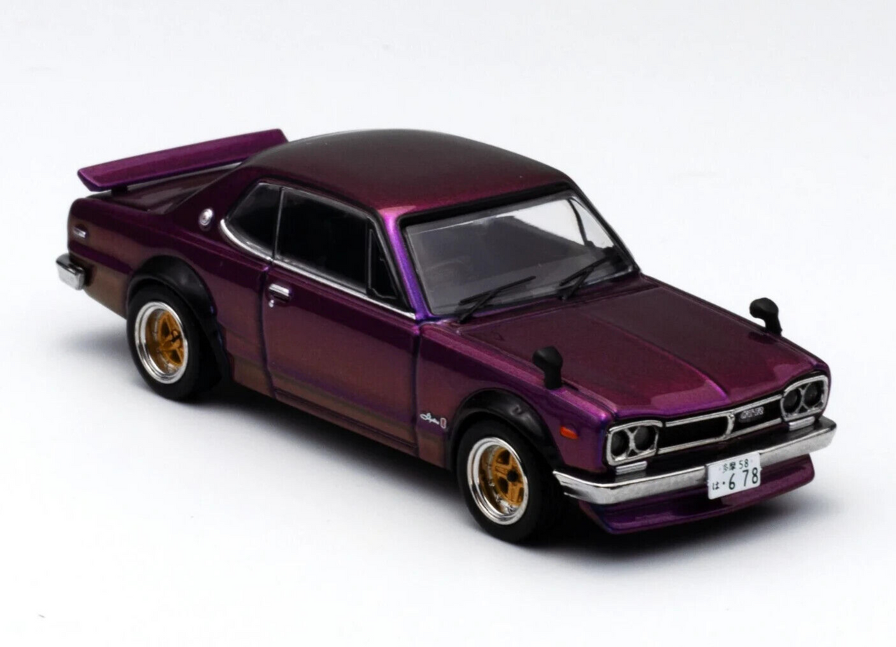 1/64 NISSAN SKYLINE 2000 GT-R KPGC10 Diecast Model Car -PURPLE-