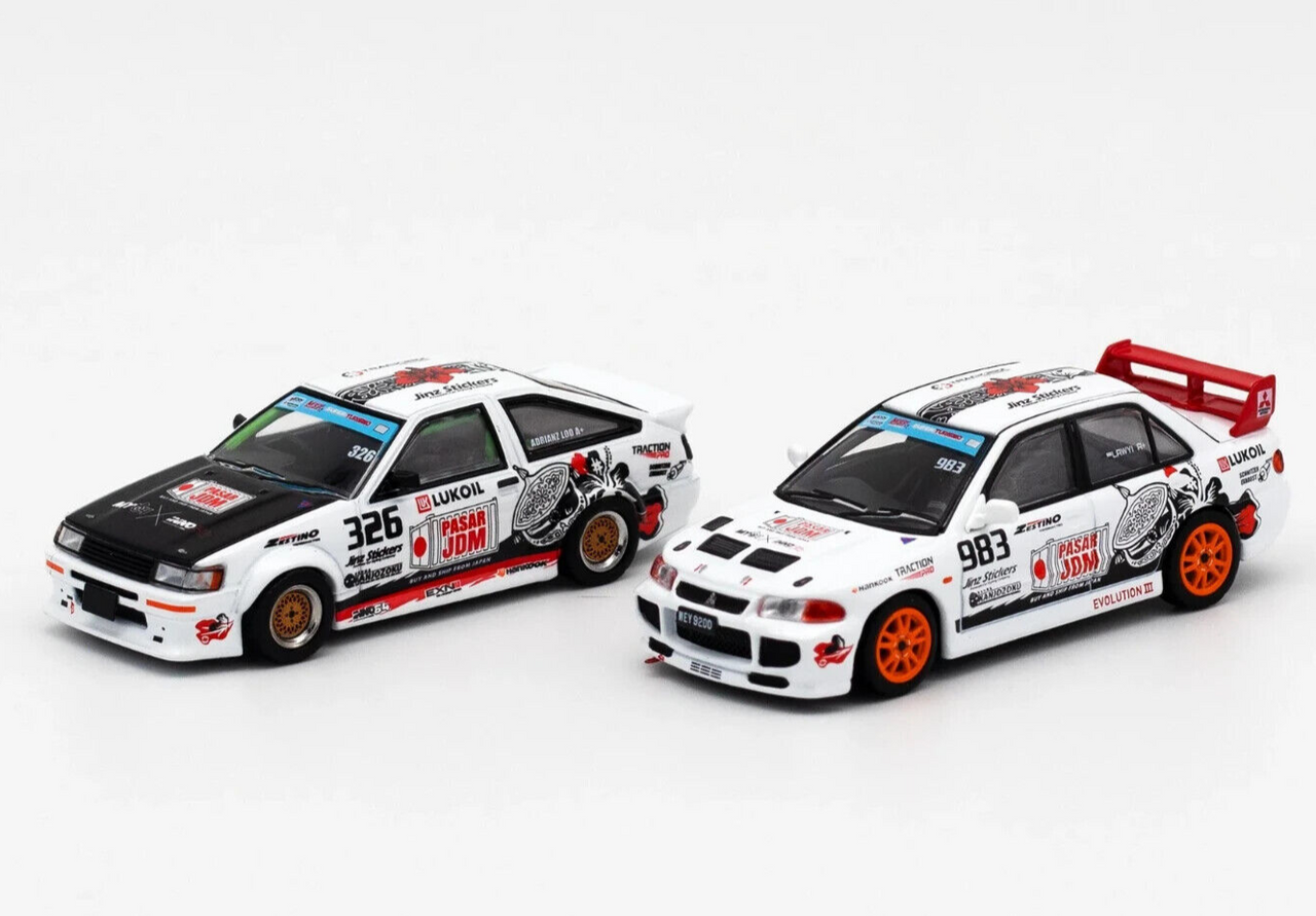 1/64 Die Cast MITSUBISHI LANCER + TOYOTA Levin AE86 *BOX SET