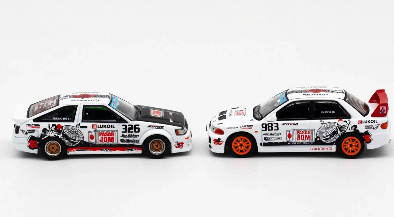1/64 Die Cast MITSUBISHI LANCER + TOYOTA Levin AE86 *BOX SET