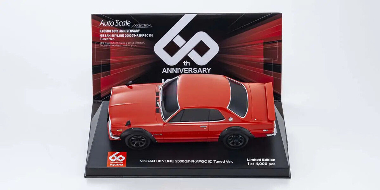 Kyosho RC 1/28 Mini Z Body NISSAN SKYLINE 2000 GTR Tuned 60TH -RED