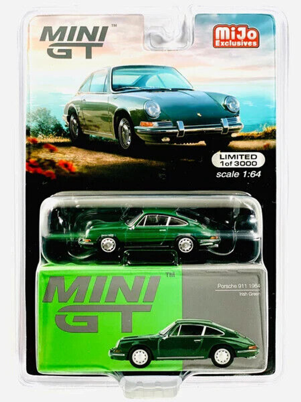 PRE-ORDER 1963 Porsche 911 Irish Green (Mini GT) Diecast 1:64 Scale Mo –  Karson Diecast Co.