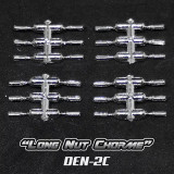 DS Racing 1/10 SCALE NUTS -LONG CHROME (24 PCS) #DEN-2C