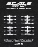 DS Racing 1/10 SCALE NUTS -SHORT CHROME (24 PCS) #DEN-1C