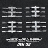 DS Racing 1/10 SCALE NUTS -LONG SILVER (24 PCS) #DEN-2S