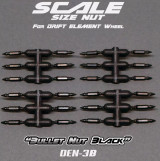 DS Racing 1/10 SCALE NUTS -BULLET BLACK (24 PCS) #DEN-3B