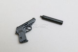 RC 1/10 Scale PISTOL GUNS W/ Silencer -BLACK- Metal Weapon Gun (2) Guns