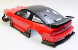 RC 1/10 BODY Shell NISSAN 180SX Wisteria w/ Pop Up Lights *FINISHED* -RED-