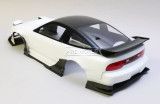 RC 1/10 BODY Shell NISSAN 180SX Wisteria w/ Pop Up Lights *FINISHED* -WHITE-