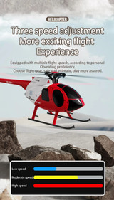 RC HELICOPTER 5 Blade HUGHES MD500 W/ Gyro 6CH 2.4ghz-RTF-*RED*