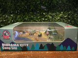 1/64 DIORAMA SCENE Set CAMP SITE *ORANGE TENTS* For Models -64BDOR003