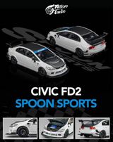 MT 1/64 Metal HONDA CIVIC FD2 SPOON Sport W/Interior/Engine Model Car -WHITE-