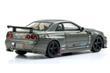 Kyosho 1/64 NISSAN R34 GT-R MOTN Model Car w/ LED LIGHTS *GRAY*