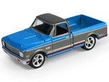 GL 1/64 CHEVY 1972 CHEYENNE C10 Short Bed Pick Up Truck -BLUE/GRAY-30567