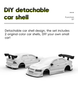 RC 1/76 Micro Car MITSUBISHI LANCER EVOLUTION w/ LED Lights -RED-