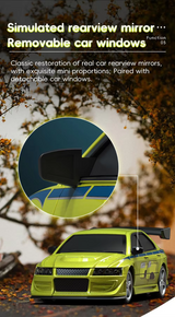 RC 1/76 Micro Car MITSUBISHI LANCER EVOLUTION w/ LED Lights -RED-