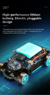 RC 1/76 Micro Car MITSUBISHI LANCER EVOLUTION w/ LED Lights -RED-