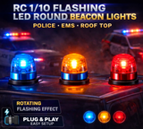 RC 1/10 Flashing LED ROUND Beacon LIGHT Police EMS Roof Top *SMALL* -BLUE-