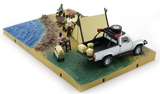 1/64 DIORAMA SCENE Set CAMP SITE w/ TOYOTA HILUX N60 W/ Accessories -64B0384