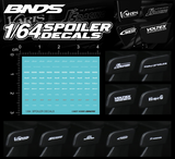 1/64 Scale SPOILER WING DECAL SET For Diecast Models #BD64139