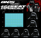 1/64 Scale RACING SEAT DECALS Set For Diecast Models #BD64138