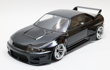 RC 1/10 Scale Body NISSAN SKYLINE R33 Painted Shell 257mm -BLACK-