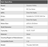 Rocket RC Brushless 540 DRIFT MOTOR Sensored 13.5T -RED-