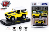 M2 1/64 FORD BRONCO BOSS 1969 Die Cast Model -YELLOW/WHITE TOP-