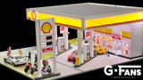 G Fans 1/64 Diorama SHELL GAS STATION W/ LED #710035