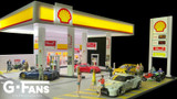 G Fans 1/64 Diorama SHELL GAS STATION W/ LED #710035