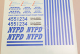 RC 1/10 NYPD POLICE CAR Decals Water Slide Sticker Sheet