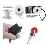 1/10 Winch Servo DRUM - CABLE- HOOK For 360 Degree Rotation Servo 25T -BLACK-