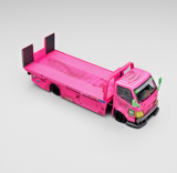 MT 1/64 GREEN DINO CUSTOM TOW TRUCK HAULER Die Cast Model -PINK-
