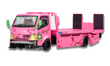 MT 1/64 GREEN DINO CUSTOM TOW TRUCK HAULER Die Cast Model -PINK-