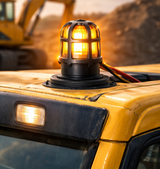 RC 1/10 Flashing LED ROUND Beacon LIGHT W/ GUARD Roof Top LIGHT -YELLOW-